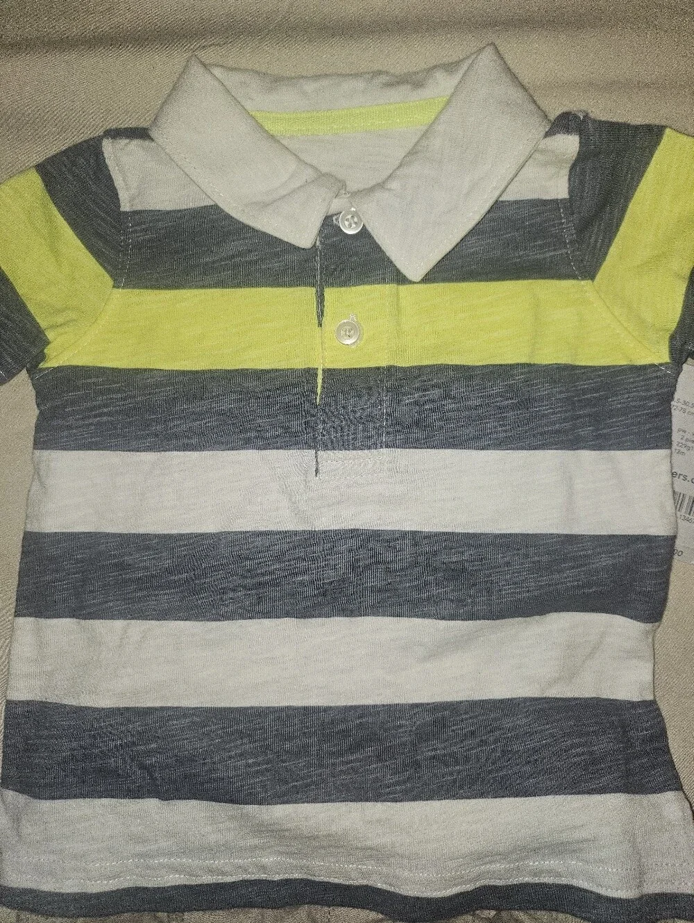 Carter's Striped Polo in Yellow, Cream & Gray 12 Months NWT